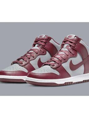 Nike Dunk High Beetroot Cool Grey Sneakers Shoes - EUC - Size 15
